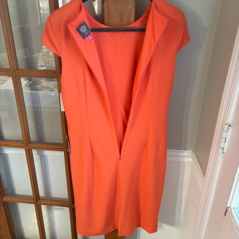 Vince Camuto Cap sleeve sheath Coral color dress Size 14 - Picture 14 of 15